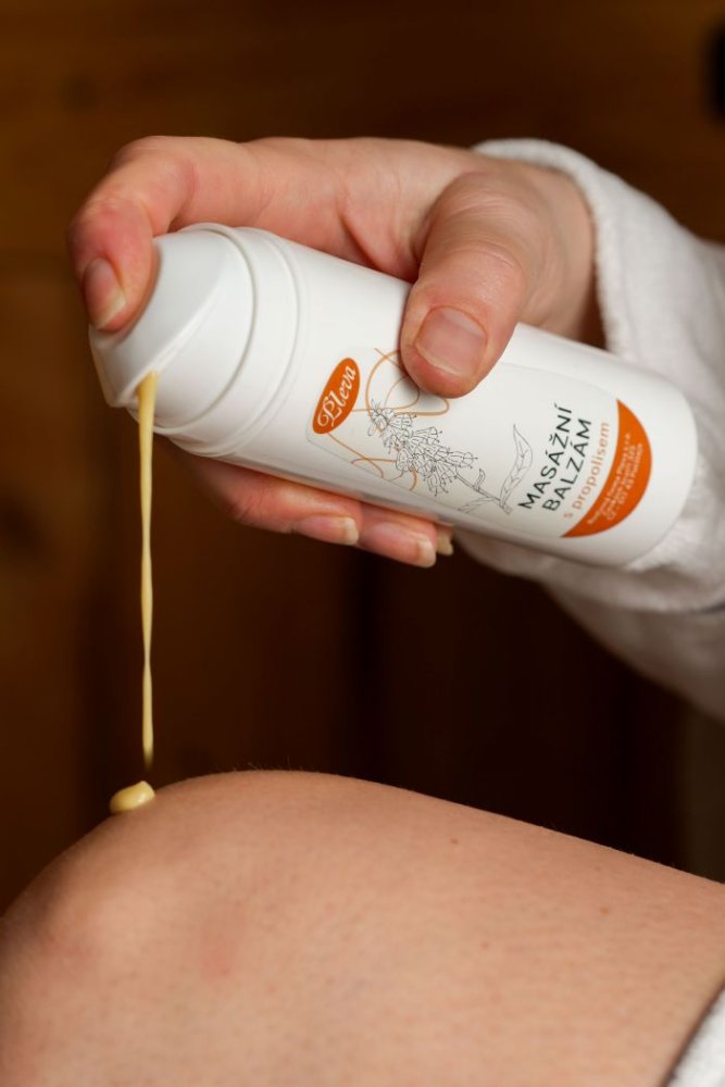 Masážní balzám s propolisem, Pleva