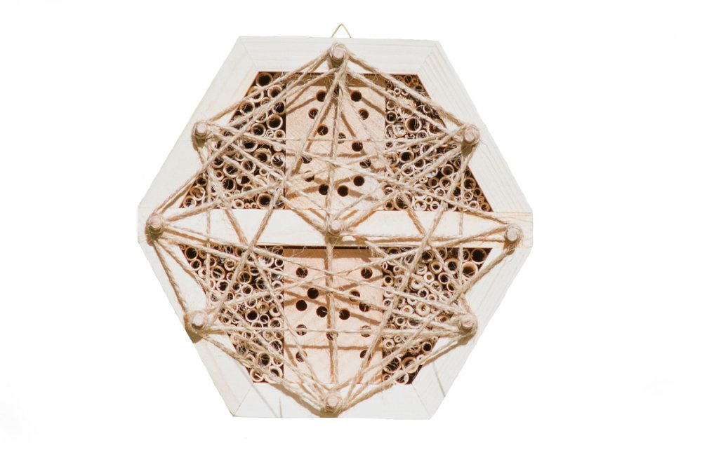 Pleva Hmyzí hotel pro samotářské včely šestiúhelník - dřevěný, 20 x 20 cm