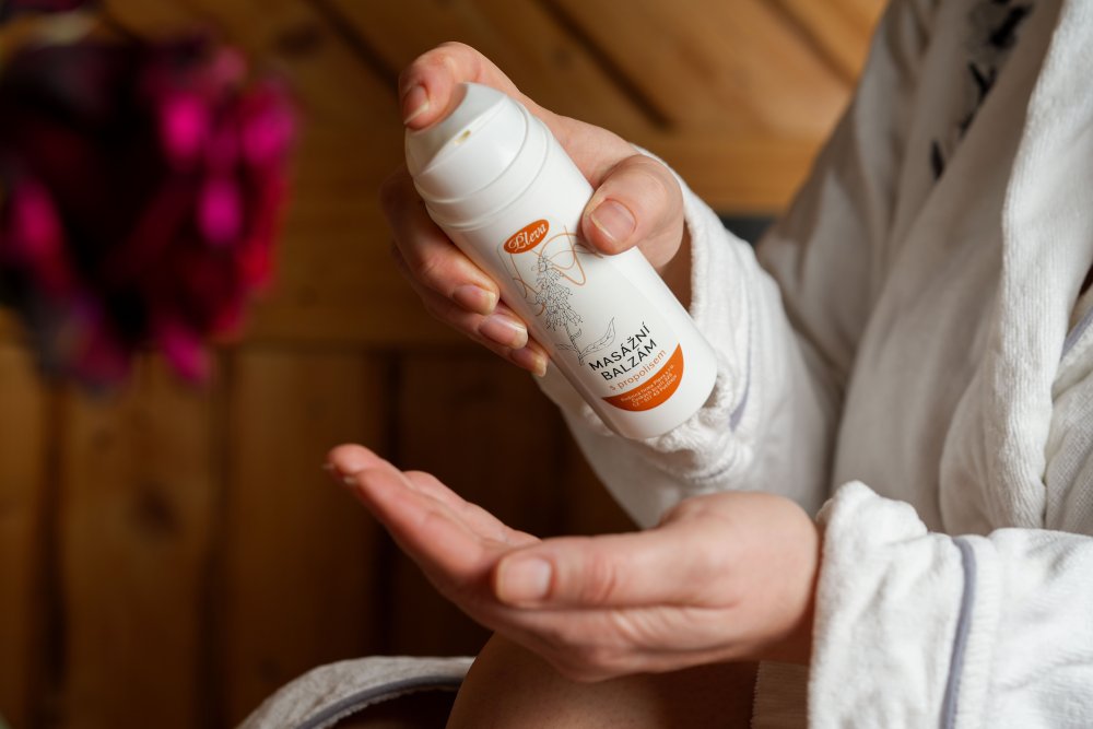 Masážní balzám s propolisem, Pleva