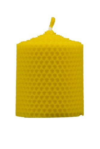 Svíčka ze včelího vosku Pleva, šíře 70mm, různé výšky - Výška svíčky: 100 mm