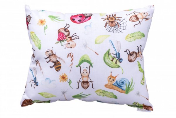 Children's premium herbal pillow large - Pattern: D02 Insect on white