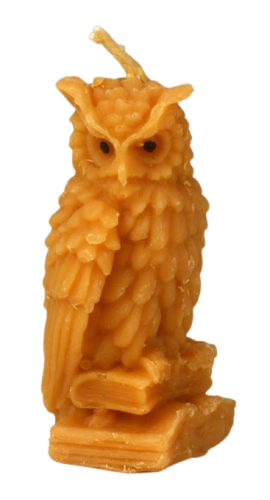 Bienenwachskerzen, gegossen - grosse Eule