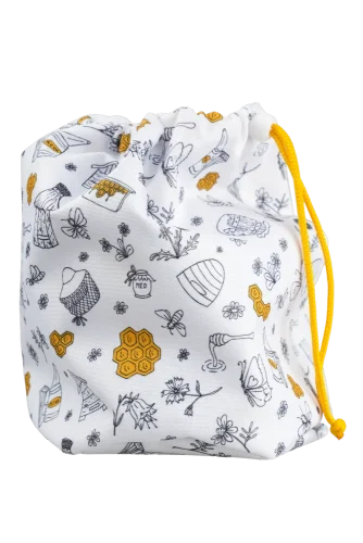Fabric Cosmetic Organizer Bag, various patterns - Pattern: Dark bee design