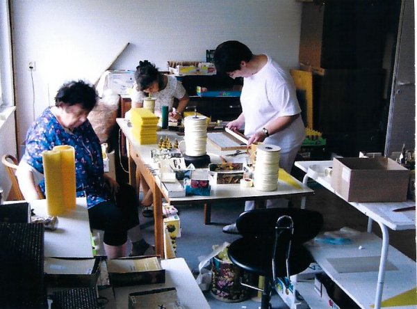 Candle workshop in new operation plant, 2003