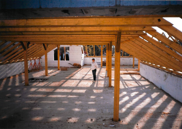 Attic of the new operation facility, 1998