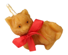 Beeswax candle, Hand Poured - Cat