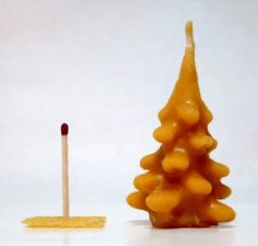 Beeswax candle, Hand Poured - Medium Tree