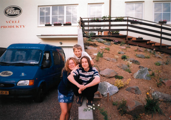 Petra, Lukáš, and Martin in 2000