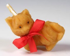 Beeswax candle, Hand Poured - Cat