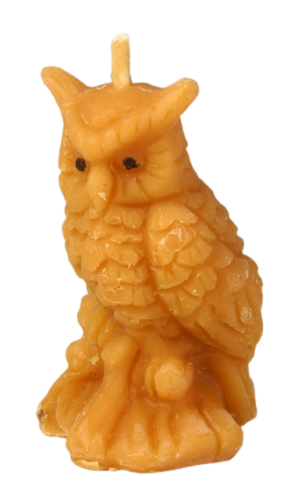 Bienenwachskerzen, gegossen - kleine Eule