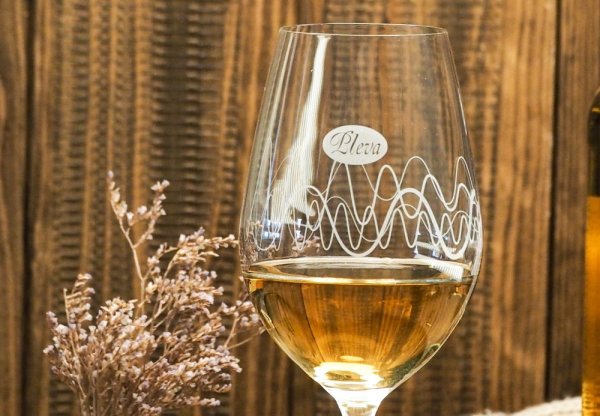 Mead glasses from Pleva - Honigweinglas: 1 pc with wavy lines + 1 pc with a castle