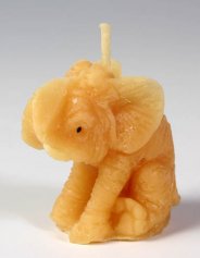 Beeswax candle, Hand Poured - elephant