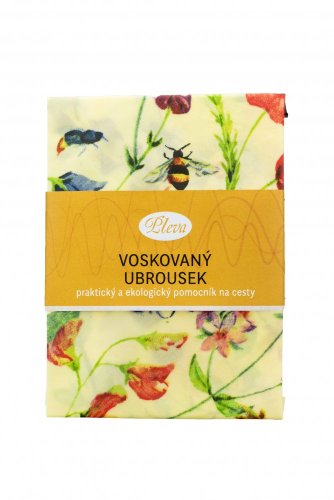Bienenwachstuch 30x30, verschiedene Muster - Farbe: Wiesenblumen mit Insekten