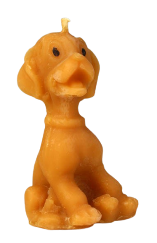 Beeswax candle, Hand Poured - Dog