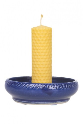 Ceramic candle holder - dark blue bowl