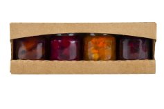 Set mit 4 Sorten gebackenen Tees mit Honig