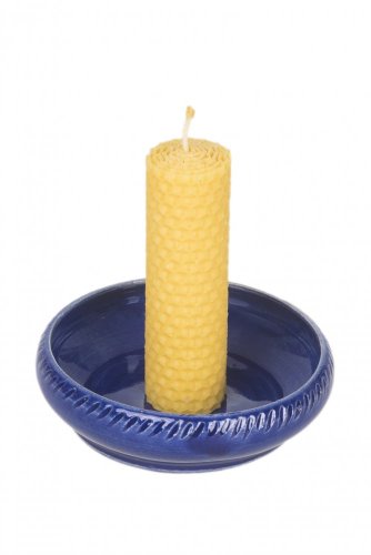 Ceramic candle holder - dark blue bowl