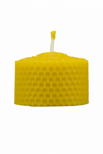 Beeswax candle, Hand rolled - width 60mm - Height of candle: 33 mm