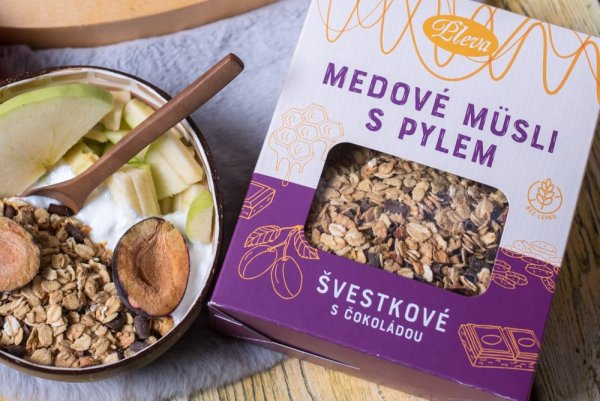 Medové müsli s pylem – švestky s čokoládou