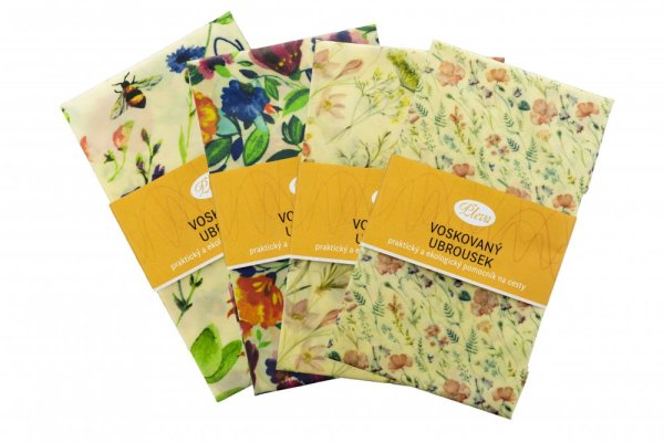 Beeswax-wraps 38x38, various patterns - colour: minimalist flowers