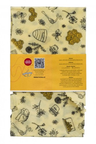 Voskovaný ubrousek - Včelí svět Hanky Plevové, různé velikosti - Velikost voskovaného ubrousku: 30x30 cm