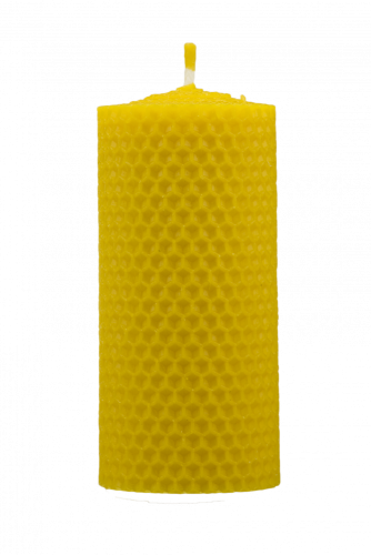 Svíčka ze včelího vosku Pleva, šíře 50mm, různé výšky - Výška svíčky: 67 mm