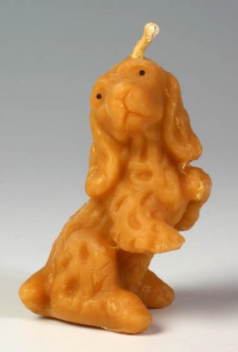 Beeswax candle, Hand Poured - dog, cocker