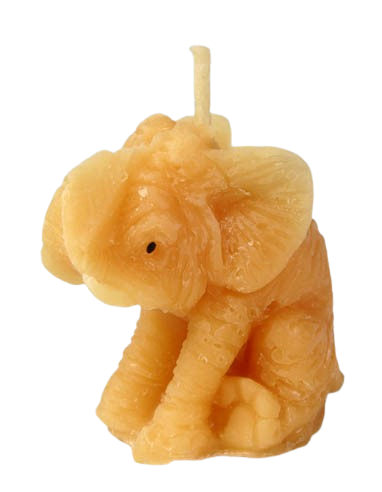 Beeswax candle, Hand Poured - elephant
