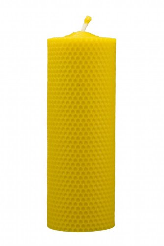 Svíčka ze včelího vosku Pleva, šíře 70mm, různé výšky - Výška svíčky: 167 mm