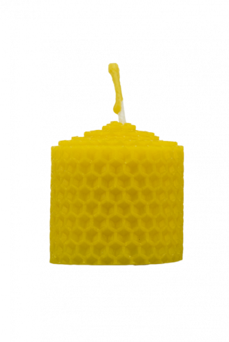 Candle from beeswax, width 40mm, height 33mm