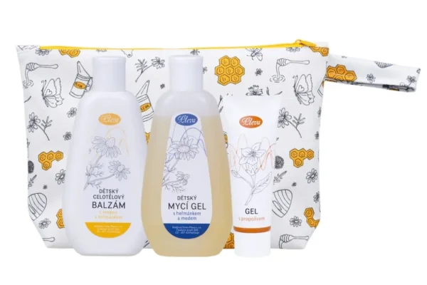 Children's natural cosmetics in a pouch, various patterns - Pattern: Bee design by Hana Foff Plevová