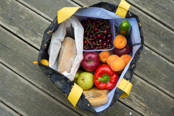 Waschbare Tasche aus robustem Material, verschiedene Muster - Muster: Blau-weiße Zickzack-Streifen