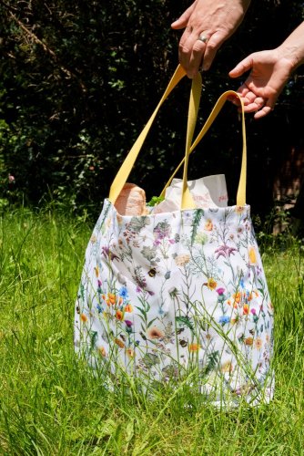 Waschbare Tasche aus robustem Material, verschiedene Muster - Muster: Blau-weiße Zickzack-Streifen