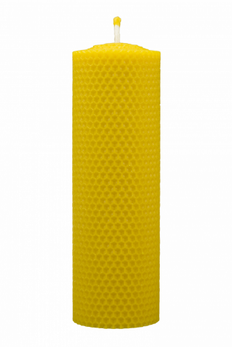 Svíčka ze včelího vosku Pleva, šíře 60mm, různé výšky - Výška svíčky: 33 mm
