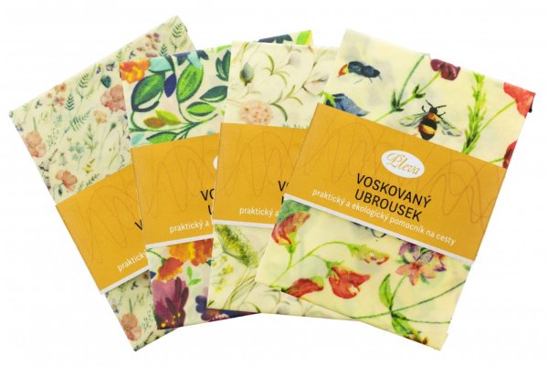 Bienenwachstuch 30x30, verschiedene Muster - Farbe: Wiesenblumen mit Insekten