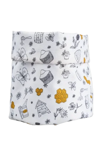 Fabric Cosmetic Organizer Bag, various patterns - Pattern: Dark bee design