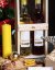 Geschenk-Flaschenhalter und Ständer aus Holz für zwei Flaschen Honigwein