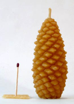 Beeswax candle, Hand Poured - thick cone