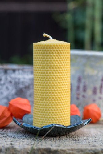 Kerzenhalter aus Keramik - mandala - Farbe: Sturmblau