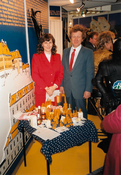 Hanka and Milan Pleva at the regional exhibition in Brno, 1999