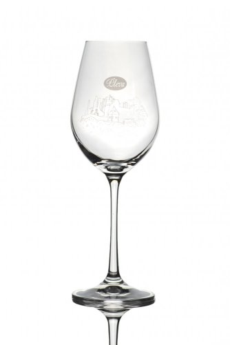 Mead glasses from Pleva - Honigweinglas: 1 pc with wavy lines + 1 pc with a castle