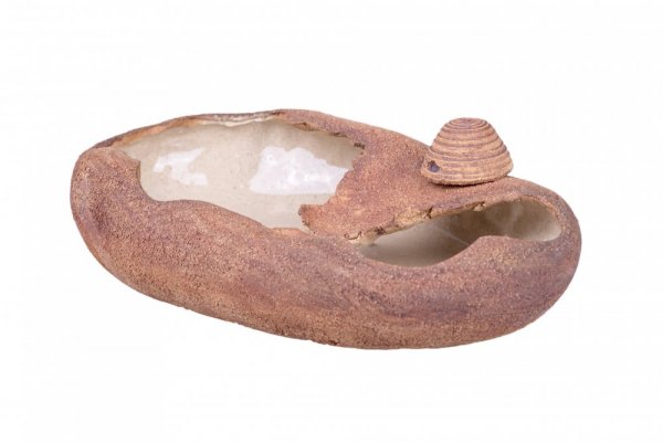 Ceramic Bird Bath with Stepwise Entry for Insects and Birds - Drinker: with a small beehive