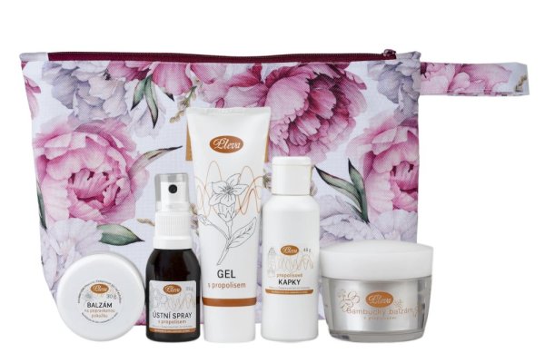 Reiseverbandskasten - Verpackung: In Kosmetiktasche - Pfingstrosen
