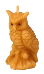 Bienenwachskerzen, gegossen - kleine Eule