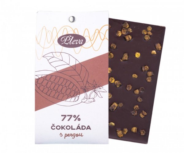 Dark chocolate with Perga pollen 77% - Weight: 50 g