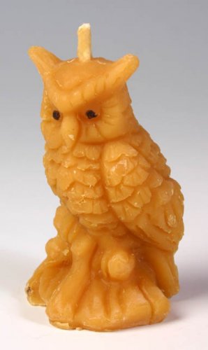 Beeswax candle, Hand Poured - Small Owl
