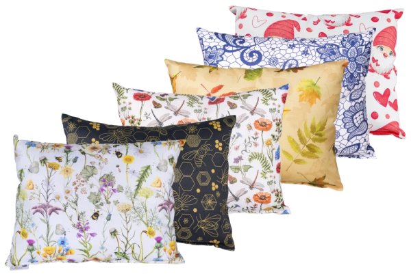 Premium Herb pillow for a good sleep, big - Luxury pillow pattern: L05 Duhová srdce