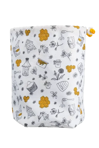 Fabric Cosmetic Organizer Bag, various patterns - Pattern: Dark bee design