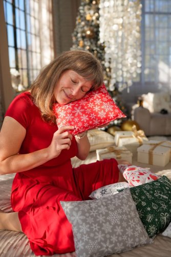 Zimní bylinný polštářek - Velikost bylinného polštářku: 17 x 17 cm