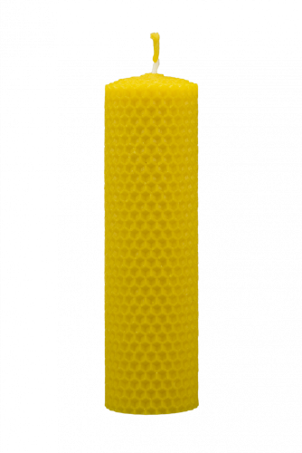 Candle from beeswax, width 40mm, height 133mm